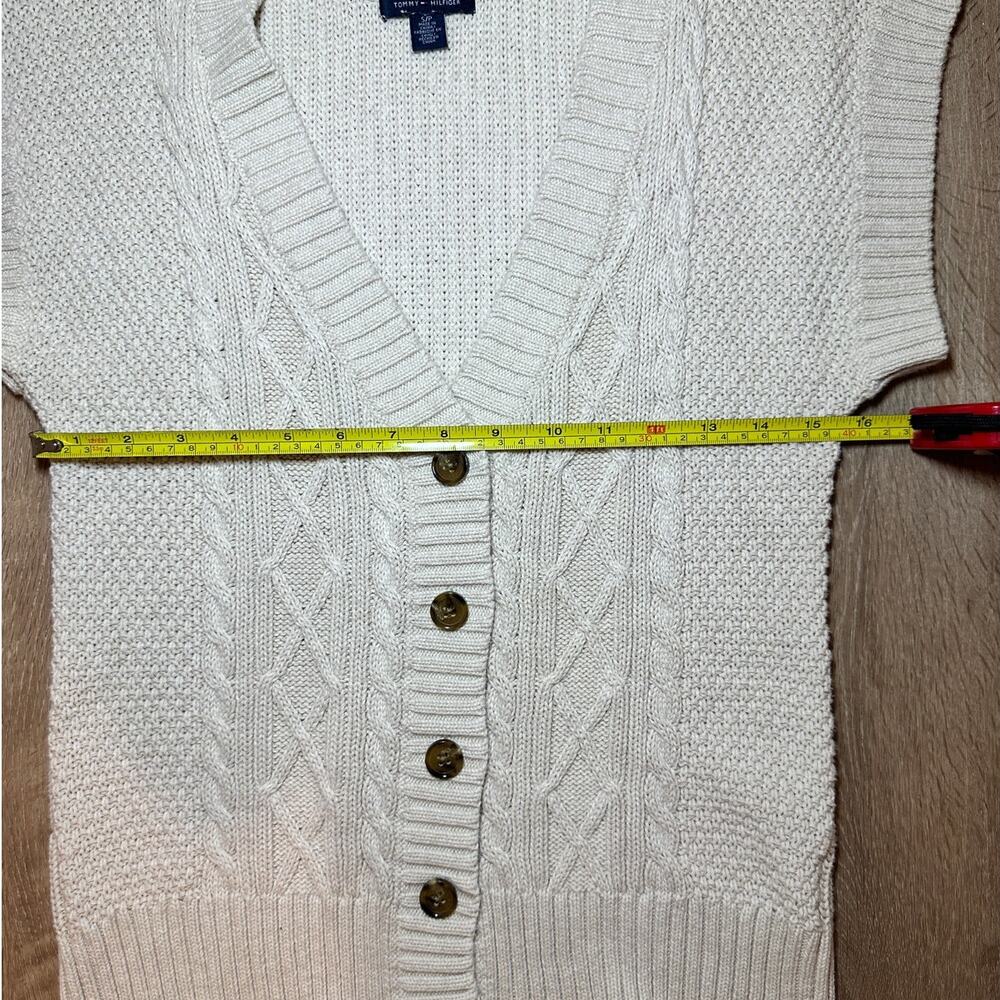 Tommy Hilfiger‎ Cable Knit Button Front Sweater Size Small 100% Cotton - Picture 8 of 9